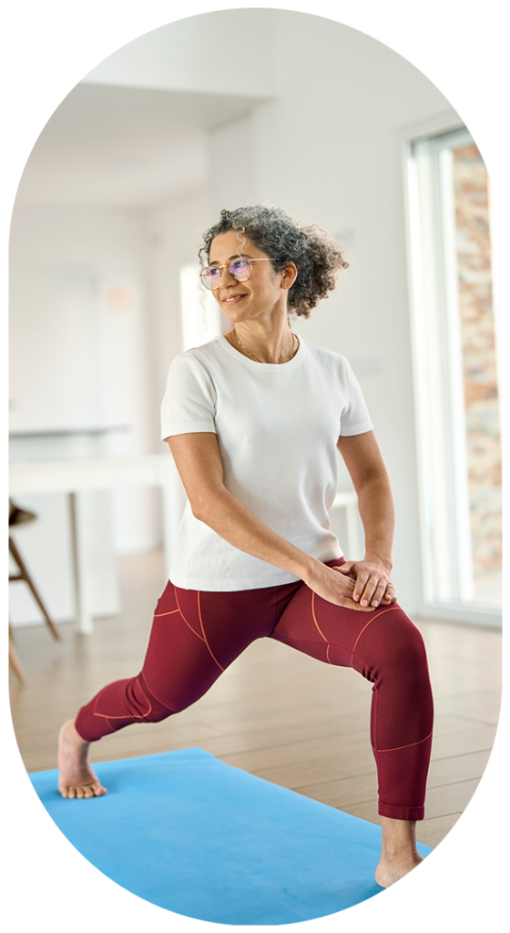 Mature lady doing yoga