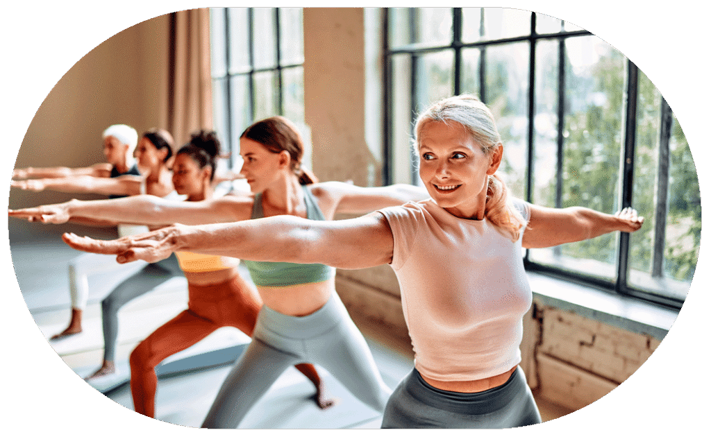 women exercising in fitness class