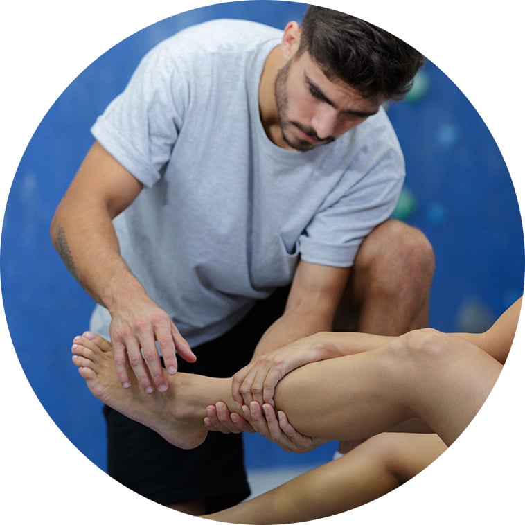 Sports doctor treating an athlete